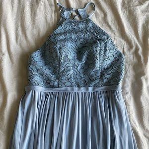 Azazie dusty blue bridesmaid dress